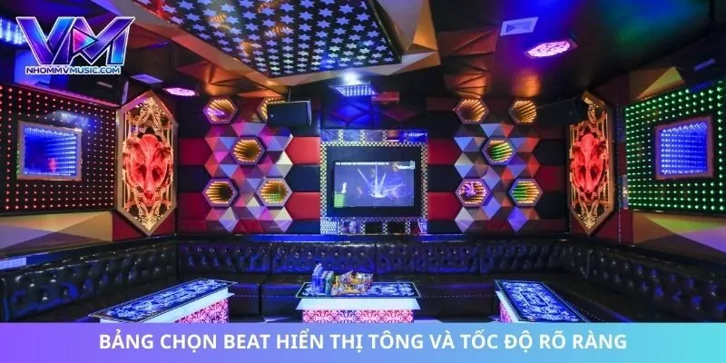 Bảng chọn beat hiển thị tông và tốc độ rõ ràng